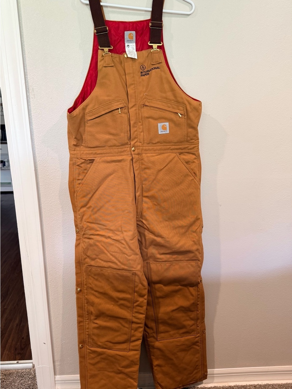 Carhartt men’s overalls brown, with insulated lining and double-layer knee pane - Picture 1 of 9